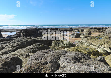 Scena di spiaggia nella spiaggia di gale. Albufeira Algarve Foto Stock