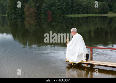 Prima cerimonia di trasfigurazione giorno di Seto persone, Obinitsa, Estonia Foto Stock