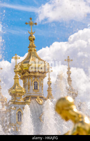 Peterhof Grand cascata, San Pietroburgo, Russia Foto Stock