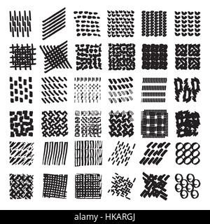 Disegnato a mano le texture .diverse forme scribble, linea, spot, drop, illustrazione vettoriale. Illustrazione Vettoriale