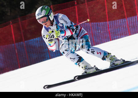 Cortina d'ampezzo, Italia. 26 gen, 2017. Ramona Siebenhofer dell'Austria sul corso durante la formazione in discesa a Cortina d'Ampezzo, Italia il 26 gennaio 2017. Credito: Rok Rakun/Pacific Press/Alamy Live News Foto Stock