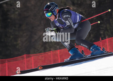 Cortina d'ampezzo, Italia. 26 gen, 2017. Marion Pellissier della Francia sul corso durante la formazione in discesa a Cortina d'Ampezzo, Italia il 26 gennaio 2017. Credito: Rok Rakun/Pacific Press/Alamy Live News Foto Stock