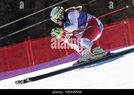 Cortina d'ampezzo, Italia. 26 gen, 2017. Corine Suter della Svizzera in corso durante la formazione in discesa a Cortina d'Ampezzo, Italia il 26 gennaio 2017. Credito: Rok Rakun/Pacific Press/Alamy Live News Foto Stock