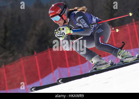 Cortina d'ampezzo, Italia. 26 gen, 2017. Alexandra Coletti di Monaco sul corso durante la formazione in discesa a Cortina d'Ampezzo, Italia il 26 gennaio 2017. Credito: Rok Rakun/Pacific Press/Alamy Live News Foto Stock