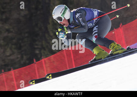 Cortina d'ampezzo, Italia. 26 gen, 2017. Verena infaldatore d'Italia sul corso durante la formazione in discesa a Cortina d'Ampezzo, Italia il 26 gennaio 2017. Credito: Rok Rakun/Pacific Press/Alamy Live News Foto Stock