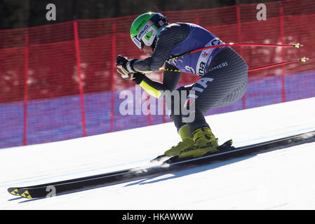 Cortina d'ampezzo, Italia. 26 gen, 2017. Johanna Schnarf d'Italia sul corso durante la formazione in discesa a Cortina d'Ampezzo, Italia il 26 gennaio 2017. Credito: Rok Rakun/Pacific Press/Alamy Live News Foto Stock