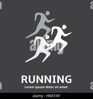 Uomo che corre, persone - Icona di silhouette. Andiamo a correre. Semplice simbolo di esecuzione. Maratona, sprint. Illustrazione Vettoriale. Illustrazione Vettoriale