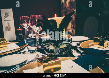 Il veglione di Capodanno ballo, Boringdon Hall, UK. Foto Stock