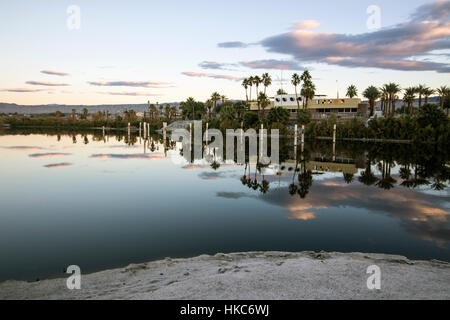 Oasi del deserto paesaggio Salton Sea nel deserto della California Foto Stock