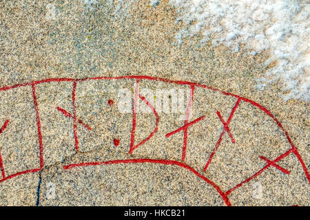 Iscrizioni runiche di runestone Foto Stock
