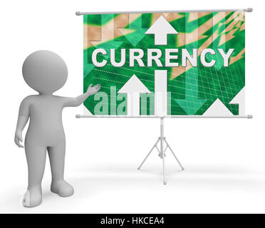 Valuta il carattere grafico indicante FX trading e scambiare il rendering 3D Foto Stock