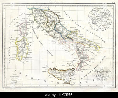 1837 Malte Brun Mappa di Italia in epoca romana ItalyAncient Geographicus mb 1837 Foto Stock