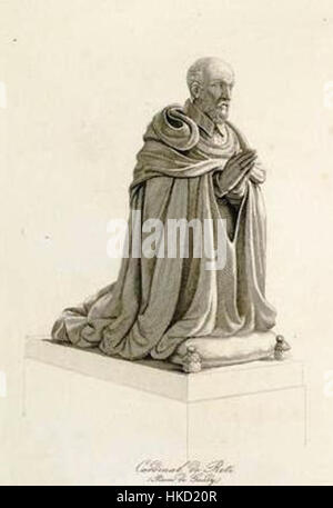 Ritratto di Gavard Pierre de Gondi, cardinale de Retz, una figura di spicco nella Francia del XVII secolo. Il dipinto riflette il suo significato sia in ambito ecclesiastico che politico durante il periodo barocco francese. Foto Stock