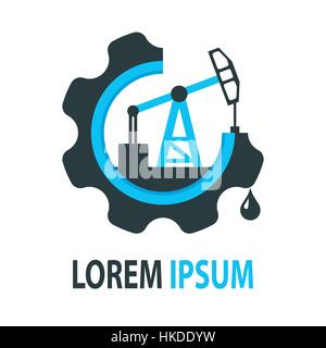 Olio blu logo azienda Illustrazione Vettoriale