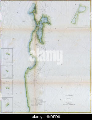 1857 U.S.C.S. Mappa di San Francisco Bay Geographicus SanFrancisco uscs 1857 Foto Stock
