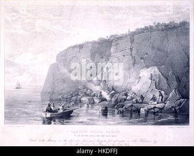 Questa tavoletta segna il luogo di sbarco del capitano Cook a Cape Solander, un importante sito storico che commemora il primo incontro europeo con l'Australia nel 1770. Foto Stock