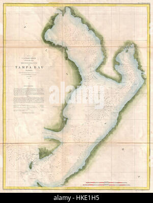 1855 U.S. Costa studio grafico o mappa di Tampa Bay, Florida Geographicus TampaBay uscs 1855 Foto Stock