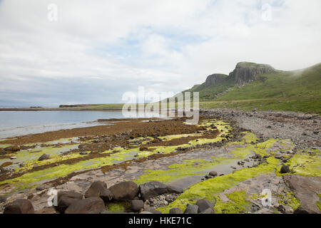 Porto e scogliere a Staffin Foto Stock