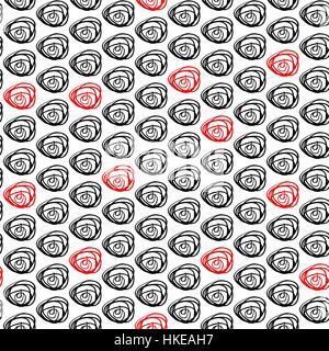 Vettore di seamless pattern con disegnati a mano i ricci. Illustrazione Vettoriale