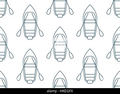 Seamless pattern fatta di barche cartoon vista superiore Illustrazione Vettoriale