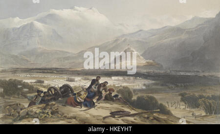 1848 Bala Hissar e città di Kabul Foto Stock