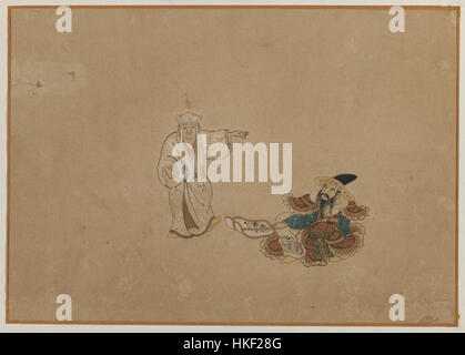 Questo album del XVIII secolo, dipinto a foglia dal Brooklyn Museum, espone due figure che incarnano lo stile artistico del periodo. L'opera è un ottimo esempio di ritrattistica storica e tecniche specifiche del periodo. Foto Stock