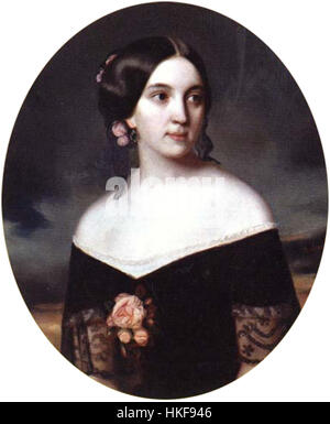 Ritratto di Lyubov Alexandrovna Musina-Pushkina (1833–1917), nata Kusheleva-Bezborodko, una signorile russa e dame dell'ordine di Santa Caterina. Figlia di Alexander Grigorievich Kushelev-Bezborodko e Alexandra Nikolaevna Repnina-Volkonskaya. Moglie di Alexei Ivanovich Musin-Pushkin. Foto Stock