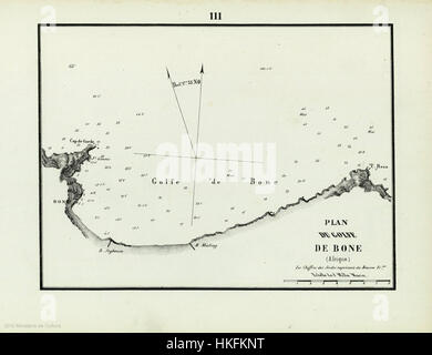 Una mappa storica intitolata "Plan du Golfe de Bone" che raffigura la costa e le caratteristiche geografiche del Golfo di Bone in Africa. Questo lavoro cartografico d'epoca cattura il terreno e i dettagli costieri della regione. Foto Stock