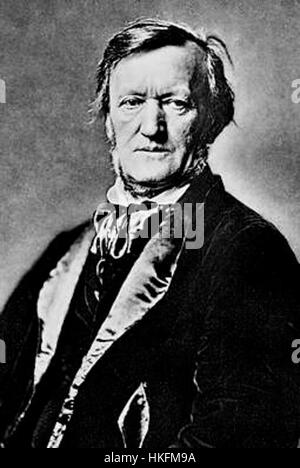 Una fotoincisione di Richard Wagner, catturata da Franz Hanfstaengl intorno al 1871, che mostra il famoso compositore tedesco in un ritratto dettagliato che riflette lo stile artistico del periodo. Foto Stock
