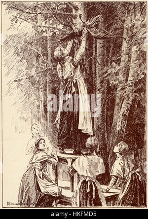 Questa opera raffigura un momento drammatico in cui un gruppo di ragazze viene mostrato a salvare un corvo. Il pezzo è una rappresentazione della gentilezza e della connessione della natura con gli esseri umani, dipinto da E.P. Samokish, Sudkovskaya e N.A. Lukhmanova. L'uso di pennellate dettagliate da parte degli artisti dà vita alla scena. Foto Stock