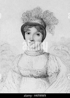 Sophie Blanchard era una aeronauta francese che divenne la prima donna a volare ufficialmente su un pallone aerostatico. Nota per i suoi voli audaci, Blanchard fu una pioniera nell'aviazione all'inizio del XIX secolo, catturando il pubblico con le sue esibizioni. Foto Stock
