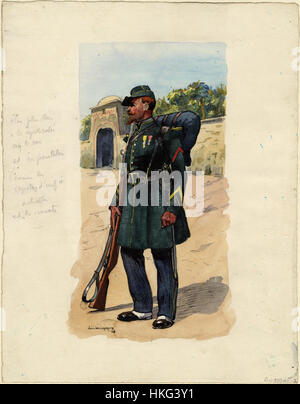 Il dipinto di Lucien Lapeyre *Caporale della Legione straniera francese* cattura la solennità e l'orgoglio di un soldato della Legione straniera francese, riflettendo l'intensità uniforme ed emotiva della vita militare all'inizio del XX secolo. Foto Stock