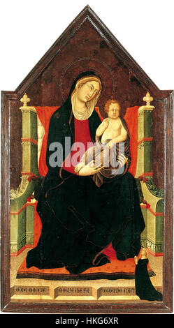 Niccolo e Francesco di Segna, Madonna in trono con bambino e donatrice, Lucignano, Museo Foto Stock