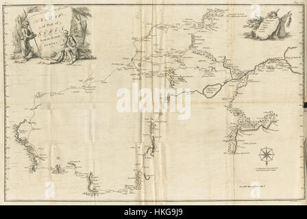 Una mappa di parte della Siria da un indagine reale Drummond Alexander 1754 Foto Stock