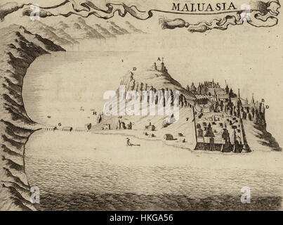 Il lavoro di Maluasia Coronelli del 1687 mette in mostra la sua esperienza nella cartografia e nella creazione di globi. L'opera d'arte cattura lo stile cartografico dettagliato e la visione cartografica dell'epoca, evidenziando il contributo di Coronelli alla conoscenza geografica durante il XVII secolo. Foto Stock