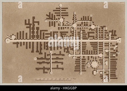 Mappa della città antica di Selinunte in Sicilia Wilkins William 1807 Foto Stock