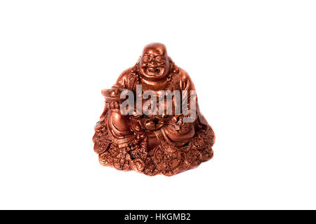Statua di ridere Buddha - Budai o Hotei. isolato allegro monaco. Foto Stock
