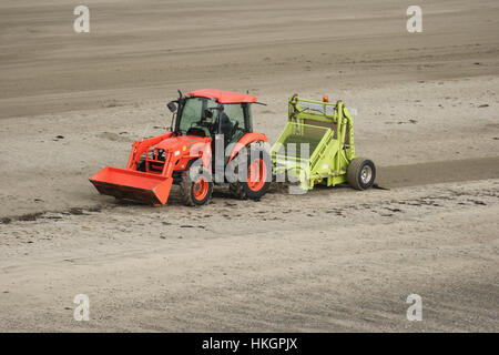 Spiaggia di meccanica, pulizia Looe Cornwall. Foto Stock