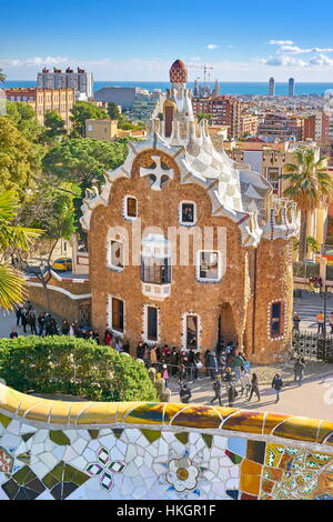 Parco Guell, Barcellona, Spagna Foto Stock