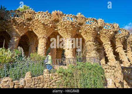 Barcellona - Parco Guell di Antoni Gaudi, Spagna Foto Stock