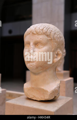 Nero (37-68 AD). Imperatore romano da 54 a 68. Julio-Claudian dinastia. Nero a un bambino. 50-54. Busto. Spagna. Foto Stock