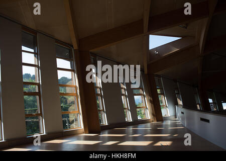 Al piano superiore del nucleo edificio, Eden Project, Cornwall Foto Stock