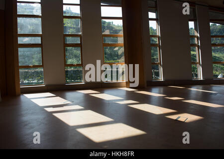 Al piano superiore del nucleo edificio, Eden Project, Cornwall Foto Stock