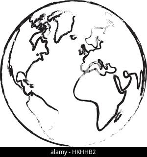 La terra con le sue differenti continenti e paesi, illustrazione vettoriale Illustrazione Vettoriale
