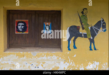 Che Guevara trail nel La Higuera, Bolivia, dove è stato ucciso dopo essere stato preso prigioniero 50 anni fa in data 8 ottobre 1967. Il luogo è parte di un 'Che Route' sponsorizzato dal governo boliviano e stranieri i gruppi di solidarietà. Foto Stock