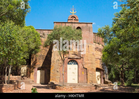 Mikael Imba chiesa, una delle chiese rupestri del Tigray, Etiopia Foto Stock