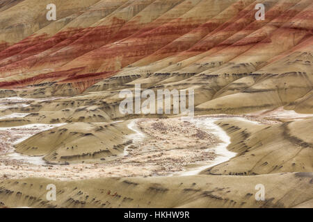 Depositi di colore inferiore di John giorno formazione nelle colline dipinte di unità di John Day Fossil Beds National Monument, Oregon, Stati Uniti d'America Foto Stock