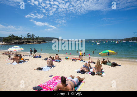 Hotel Occidental Balmoral spiaggia e vista figlio medio in porto Mosman, Sydney, Nuovo Galles del Sud, Australia Foto Stock