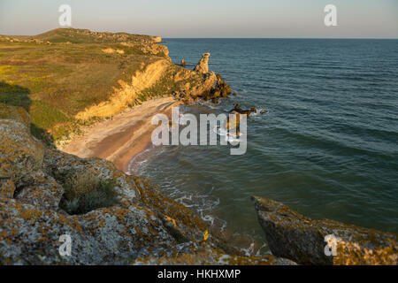 Generali beach all'alba. Regionale Karalar landscape park in Crimea. Foto Stock