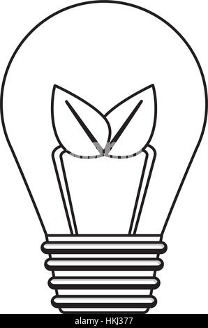 Foglia di contorno lampadina image design, illustrazione vettoriale icona Illustrazione Vettoriale